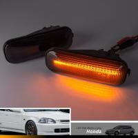 ไฟสัญญาณแผ่นบังโคลนรถหน้า Led รมควันสำหรับไฟ Led สีเหลืองอำพัน Honda-Civic Ek Ej Em 1996-2000