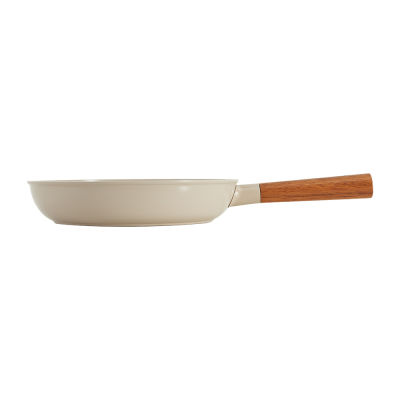 [dogado] Organic Frying Pan with Wood Handle, Nonstick Ceramic, Multipurpose Skillet, Sand Beige (10.2” 2.6QT)…