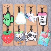 【DT】 hot  Travel Accessories Cute Animals &amp; Fruits Luggage Tag Silica Gel Suitcase ID Addres Holder Baggage Boarding Tags Portable Label