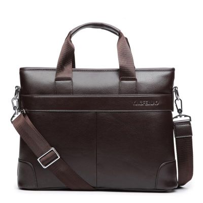 High Quality Shoulder Handag Mens Briefcase Pu Leather Business Travel Bags Black A4 Document Bag 14 Laptop Bags for Men