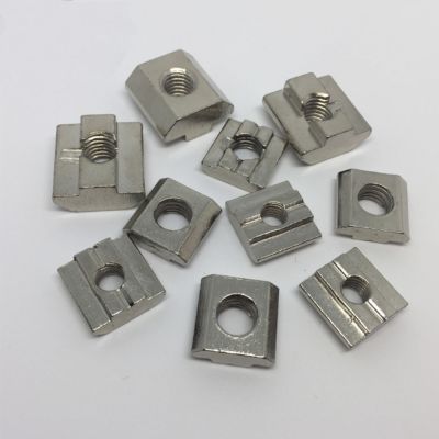 10pcs T Sliding Nut Nickel-Plated Carbon Steel M3/M4/M5/M6/M8 Fastern  for 2020/3030 Aluminum Profile Nails  Screws Fasteners