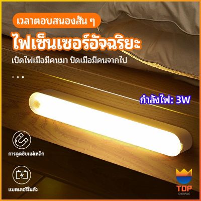 TOP ไฟเซ็นเซอร์  LED ไร้สายตรวจจับการเคลือนไหว แสงสว่างกลางคืนมีพร้อมจัดส่ง  human body sensor light