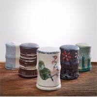 Hand-painted Colored Glaze Ceramic Jars With Lids Japanese Tableware Toothpick Boxes For Hotels Restaurants Toothpick Box ZD669