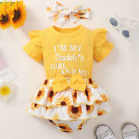 Summer Toddler Baby Girls Clothes Letter Printed Jumpsuit Top + Print Shorts 2Pcs Set Infant Fashion Clothes Outfit  by Hs2023