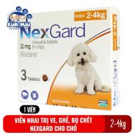 1 Viên nhai trị ve, ghẻ, bọ chét Nexgard cho chó 2-4kg thumbnail