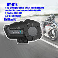 Hysnox HY-01S Motorcycle Intercom อินเตอร์คอมชุดหูฟังบลูทูธจับคู่สากล1000เมตรสำหรับโทรศัพท์มือถือและ GPS 2ทางวิทยุ VS Vimoto V8