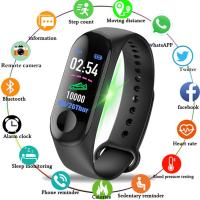 Simple light Smart Watch Smart Band M3 สมาร์ทวอท์ช สมาร์ทแบนด์ นาฬิกาข้อมือสำหรับใส่ออกกำลังกาย หน้าจอ 0.96 นิ้ว นับก้าวเดิน วัดอัตราการเต้นของหัวใจ วัดแคลอรี่ แจ้งเตือนสายเรียกเข้า ความดันโลหิต, ออกซิเจนในเลือด, ชาร์จแบตง่ายผ่าน USB