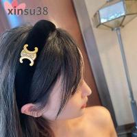 ที่คาดผม Girl แถบคาดศีรษะแนววินเทจ XINSU38ที่คาดผมฟองน้ำสีทองกว้างสไตล์เกาหลีที่คาดผมเด็กผู้หญิงเครื่องประดับผมกำมะหยี่สีดำสำหรับฤดูร้อน