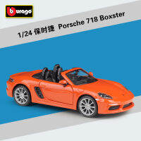 สองสี 1:24 Porsche 718 Boxster เปิดประทุนจำลองรุ่นอัลลอย JOGU