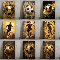 บทคัดย่อ Graffiti Football Player โปสเตอร์-ผ้าใบพิมพ์ Wall Art สำหรับห้องนั่งเล่น-Soccer Ball Sport Decor Painting