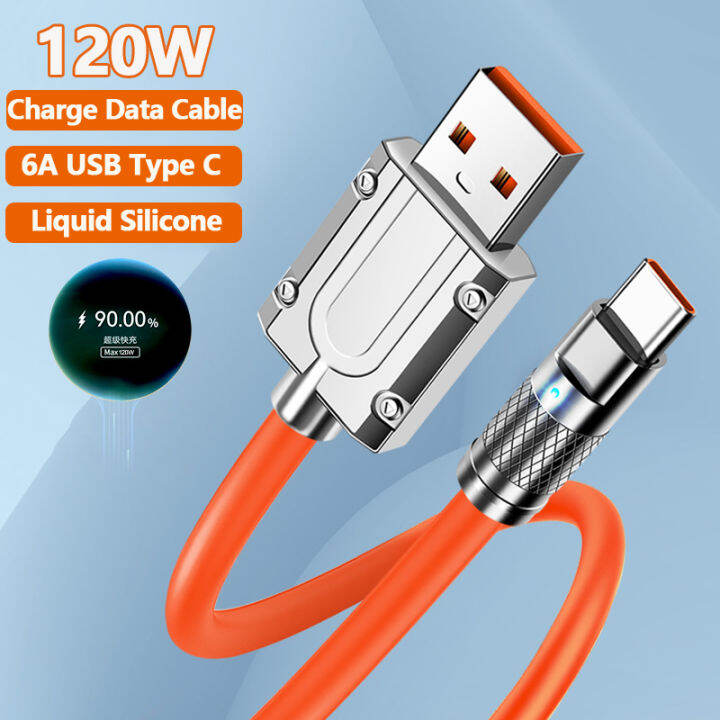 120W 6A Super Fast Charging Data USB Type C Cable For Game For Xiaomi