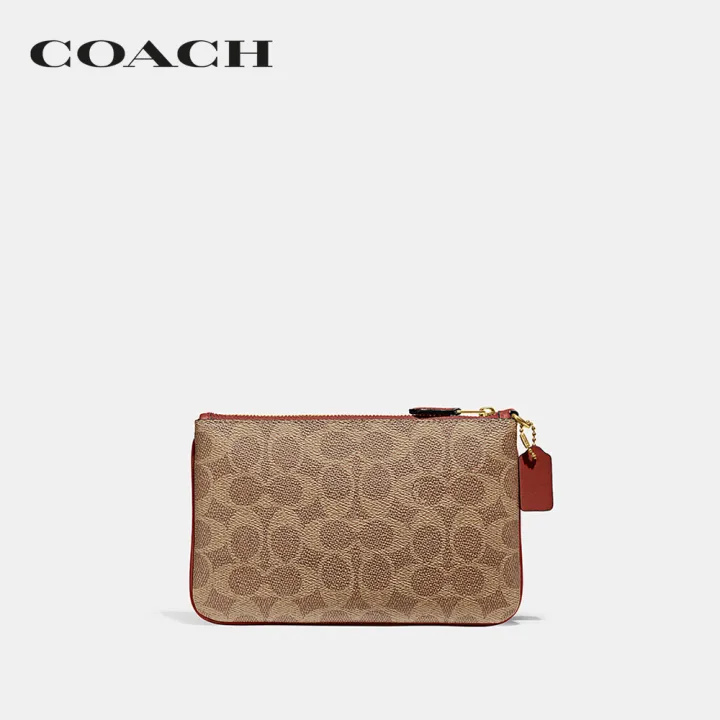 coach-กระเป๋าคล้องมือขนาดเล็กผู้หญิงรุ่น-small-wristlet-in-signature-canvas-สีครีม-ci189-b4nq4