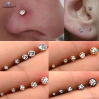 5Pcs 1.2x6/8mm Gold Color Crystal Labret Lip Ring Helix Piercing Oreja Conch Ear Piercing Nose Ring Stud Earrings Tragus Jewelry Body jewellery