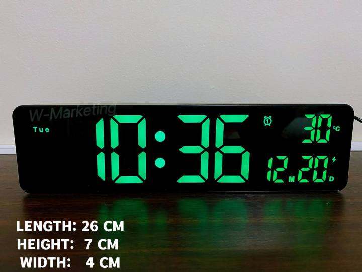 (6625) NEW Rectangular LED Digital Alarm Clock (Green Light) Lazada PH
