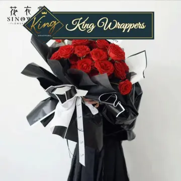 Flower Wrapping Paper Black Bouquet Packaging Materials Home Decoration  Party Wedding DIY Shoes Clothing Wraps (7 Black Gold)