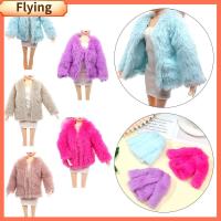 FLYING ของขวัญสำหรับเด็กผู้หญิง เสื้อผ้าตุ๊กตา สีทึบ เสื้อคลุมมินิ DIY ตุ๊กตาสวม ตุ๊กตา Plush Coat