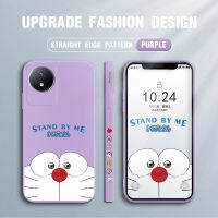 Case4you สำหรับ Vivo Y02 Y02T Y02A ที่ตั้งการ์ตูนใหม่โดยฉันโดราเอมอนอะนิเมะเคสโทรศัพท์ดีไซน์ด้านข้างแบบขอบสี่เหลี่ยมรูปแบบของเหลวปลอกซิลิโคนเคสป้องกันทนแรงกระแทกกล้องคลุมทั้งหมด