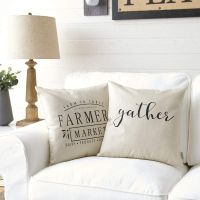 {fabric sofa}ปลอกหมอนอิงตกแต่งปลอกหมอนสำหรับ FarmhouseThrow หมอน ForRoom Funda Cojin 45x45