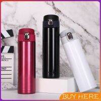 BUY Here ฉนวนกันความร้อนความเย็น 500 มล กระบอกน้ำสแตนเลสสีแมททริก ขวดน้ำ Stainless Steel Thermos