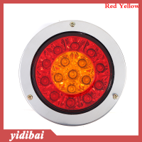 yidibai ไฟท้ายรถยนต์ LED 16ดวงไฟท้ายรถสีแดงสีเหลืองอำพันไฟเบรคท้ายรถถอยหลังวิ่ง