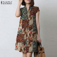 ZANZEA Women Bohemian Floral Printed V