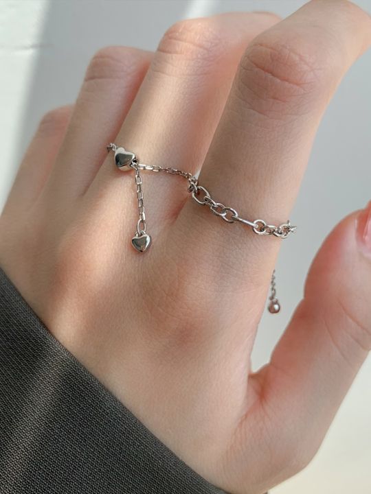 for-late-s925-pure-silver-chain-smoked-pull-ring-love-female-ins-wet-web-celebrity-design-feels-sweet-index-finger-ring-students