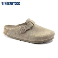 popular birkenstock leather soft bottom cork slippers for men and women Boston indoor net red slippers