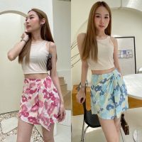 กระโปรงเอวสูง Floral skirt-Taya Fabrique