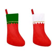 10pcs Christmas Stockings Non-woven White Mouth Gold Edge Light Board Hanging Bag Green Mouth Gold Thread Stockings Christmas Socks Tights