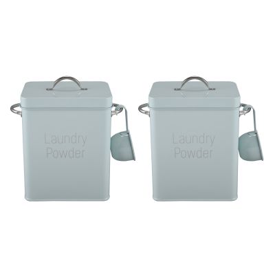 2X 5L Beautiful Powder Laundry Powder Boxes Storage with Scoop Green