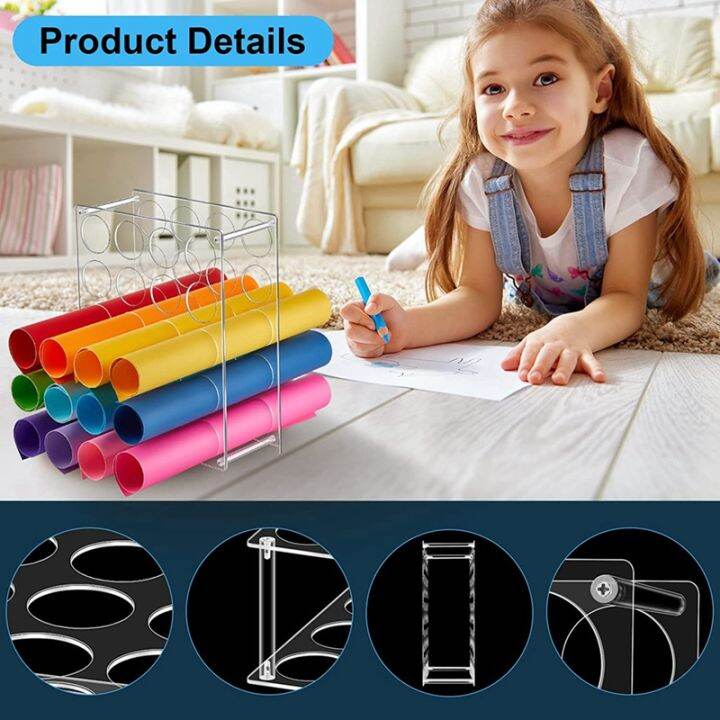 3-pack-clear-acrylic-vinyl-roll-storage-rack-20-holes-lightweight-sturdy-vinyl-roll-holder-organizer-for-art-room-decor