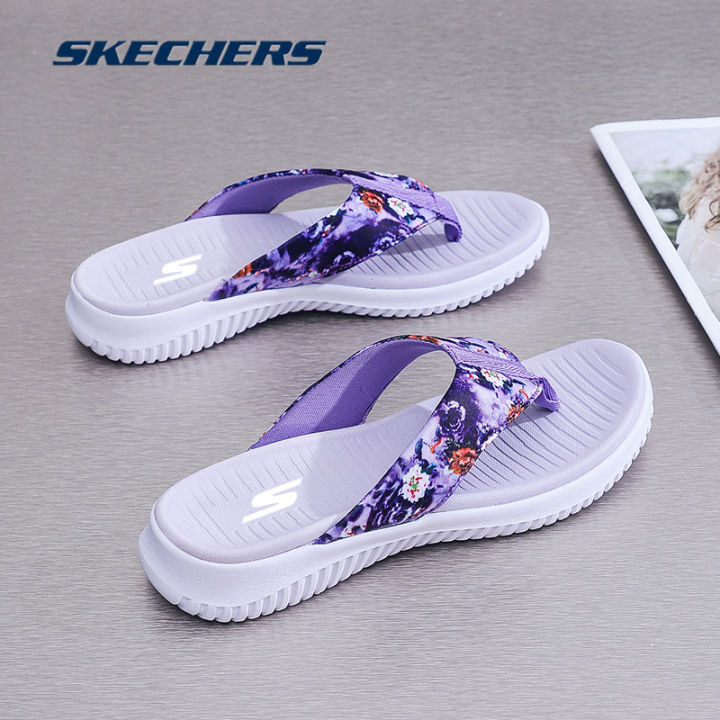 skechers-สเก็ตเชอร์ส-รองเท้าแตะ-ผู้หญิง-womens-flip-flops-สเก็ตเชอร์ส-รองเท้าแตะ-ผู้หญิง-gowalk-arch-fit-on-the-go-600-sandals-shoes-fashion-printed-รองเท้าแตะของผู้หญิง-140701-purple