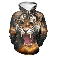 Autumn Winter Hoodies For Men Women 3D Print Tiger Graphic Hoodie Harajuku Fashion Clothes Cool Streetwear Tops Casual Pullovers