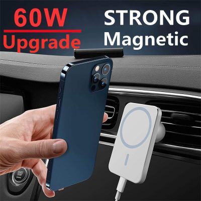 60W Magnetic Fast Car Wireless Charger Phone Holder for Magsafe IPhone 14 13 12 Pro Max Samsung Macsafe Air Vent Charging Stand