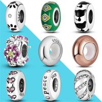 Plata Charms of Ley 925 Original Fit Original Pandora Bracelet Diy Spacer Bead Stopper Beads With Silicone