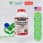 Date 08 2024 Viên Uống Kirkland Calcium Citrate Magnesium & ZinC 500v Mỹ