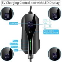 แบบพกพาที่ชาร์จแบตในรถ EV แบบ1 J1772 16A ระดับ2 EVSE ปรับได้ปัจจุบัน6เมตรสายชาร์จเครื่องชาร์จพาหนะไฟฟ้า