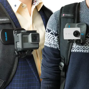TELESIN Backpack Strap Clamp, Magnetic Swivel Clip for Cam, 360