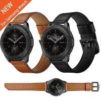 ☽ Dla Samsung Galaxy Watch Active 2 czarne metalowe zapięcie skórzany pasek 44mm 40mm/Galaxy 46mm 42mm/sprzęt Sport S3 Band Watchband