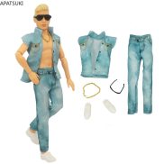 Movie Fashion Clothes set For Ken Boy Doll Outfits Blue Top Trousers White