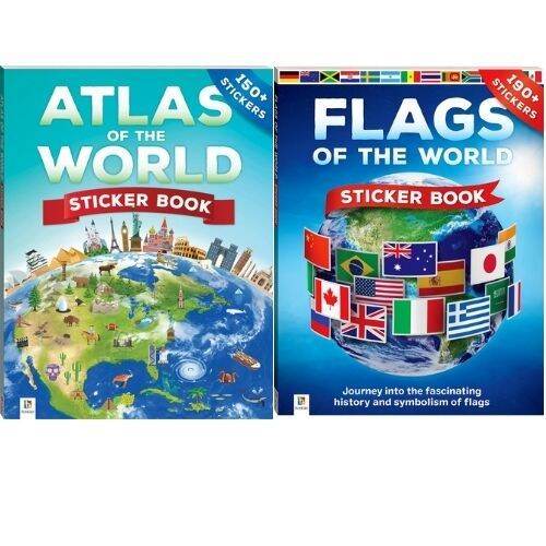 Atlas Of The World/Flags of the World Sticker Book (Hinkler) Lazada