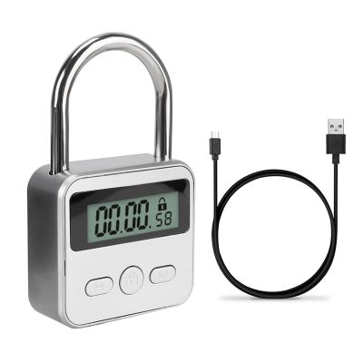 Smart Time Lock LCD Display Electronic Timer Switch Padlock Travel Electronic Timer-Black