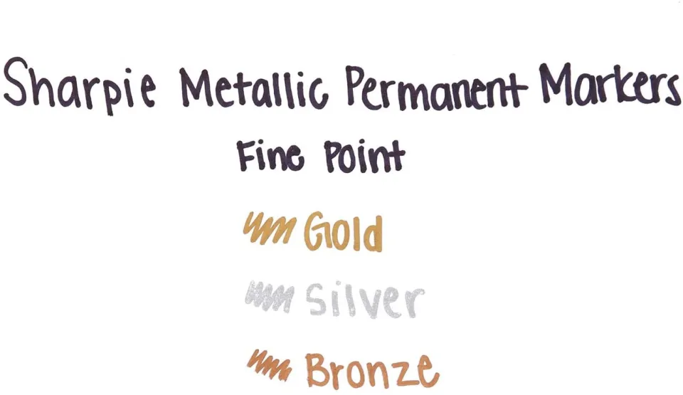 SHARPIE Metallic Permanent Markers, Fine Point, Silver/Gold