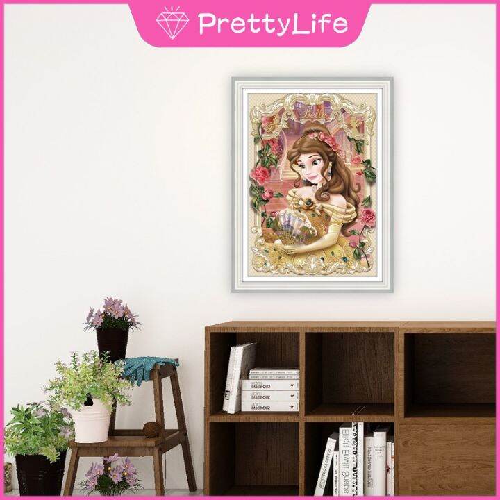 pl-5d-diy-ชุดภาพวาดลูกปัดเพชรการ์ตูนเจ้าหญิงสำหรับตกแต่งบ้าน30x40-50x70ซม