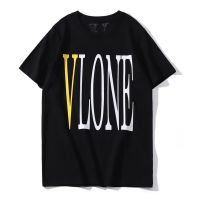 เสื้อยืดแขนสั้นพิมพ์ลาย Vlone แฟชั่น Unisex