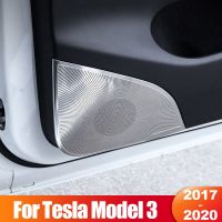 For Tesla Model 3 2017 2018 2019 2020 Model3 Three M3 Car Door Audio Tweeter Speaker Cover Sticker Stainless Steel Accessories