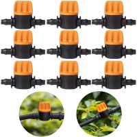 20-100pcs 1/4" Pipe Mini Valve 4/7mm Hose Controller Barbed Adapter Agriculture Micro Drip Irrigation Watering System Fittings Valves