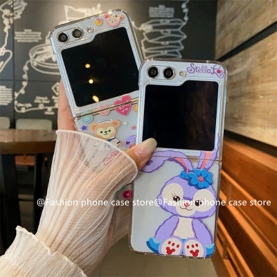 ปลอกสำหรับ Phone Case เคส Samsung Galaxy Z Flip5 Fold5 Flip4 Fold4 Flip3 Fold3 5G การ์ตูนน่ารักใหม่กระต่ายเคสโทรศัพท์ Samsung ZFlip5 ZFold5 5G เคสซิลิโคนนิ่มใส2023