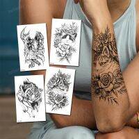 tattoo sticker women flower cat dragon black tatouage temporaire femme temporary sleeve tattoos waterproof sexy body art fashion