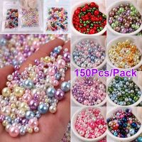 150Pcs/Pack Colorful Imitation Pearls Beads Mix Size 3/4/5/6/8mm Loose Spacer Round Beads With Hole For Craft DIY Jewelry Making Beads